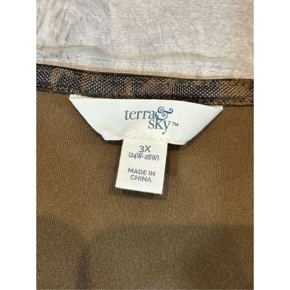 Terra & Sky plus size leopard ladies blouse size 3X - Picture 7 of 11